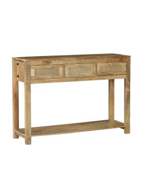 Byron 3 Drawer Rattan Console Table