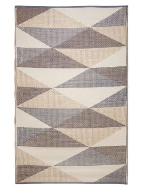 Monaco Champagne Beige and Cream Multicoloured Modern Recycled Plastic Outdoor Rug