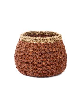 Ajni Brown Handmade 31 cm Seagrass Storage Basket and Planter