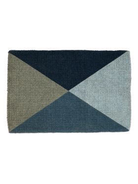Blue Flag Geometrical Thick Coir Doormat