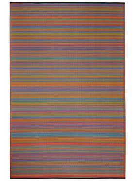 Cancun Multicolour Red Toned Melange Recycled Plastic Outdoor Rug