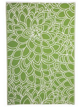 Eden Lime and White Floral Outdoor Large Rug