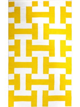 Canal Yellow Indoor Hand Woven Large Cotton Rug