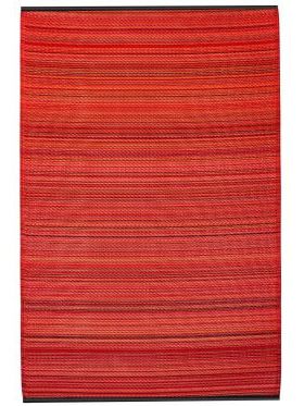 Cancun Sunset Bright Red Toned Melange Recycled Plastic Large Rug
