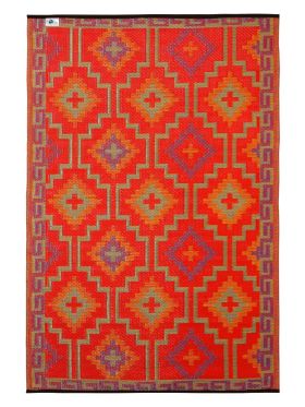 Lhasa Orange and Violet Moroccan Large Outdoor Carpet Rug