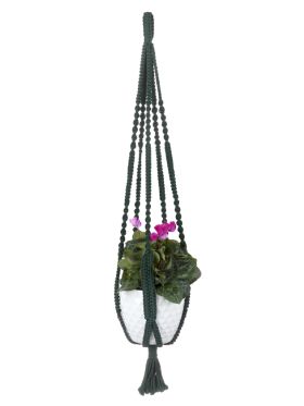 Myrtle Handmade Dark Green Macrame Plant Hanger - 75 cm