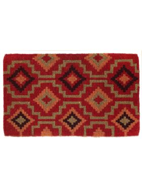 Lhasa Red and Natural Thick Coir Doormat