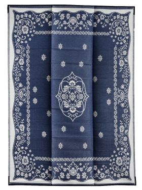 Oriental Blue & White Traditional Foldable Waterproof Large Camping Mat - 270x360 CM