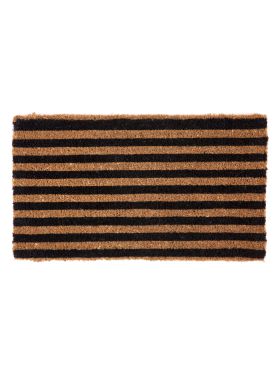 Straight Lines Black striped Coir Doormat