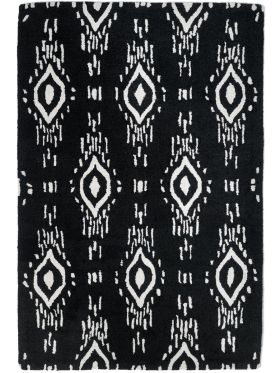 Surah Black and White Tribal P.E.T Indoor Outdoor Rug