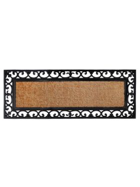 Vista Plain Natural Rubber Bordered Long Coir Doormat (45x120cm)