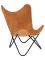 Argus Suede Genuine Leather Tan Butterfly Chair
