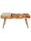 Aurora Hairon Leather & Wood Seating Bench with Drawer - 100 cm