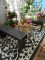 Venice Black and Cream Traditional Recycled Plastic Outdoor Rug