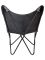 Monarch Black Genuine Leather Butterfly Chair