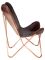Montana Leather Butterfly Chair with Copper Antique and Cow Leather Seat