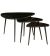 Set Of 3 Paulo Black Solid Wood Nested Coffee Table