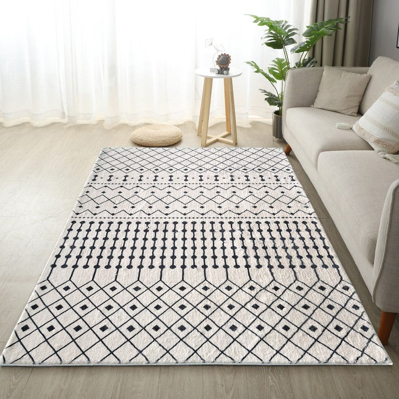 Skon Ivory Tribal Large Modern Soft Rug