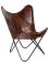 Woodland Genuine Leather Tan Butterfly Chair