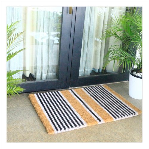Nui Striped Coastal Coir Doormat
