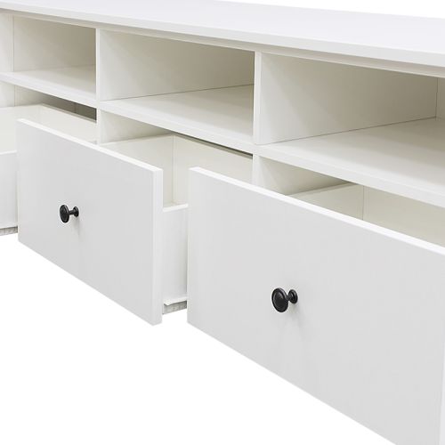 Floriana White 157cm Entertainment TV Unit with 3 Drawers