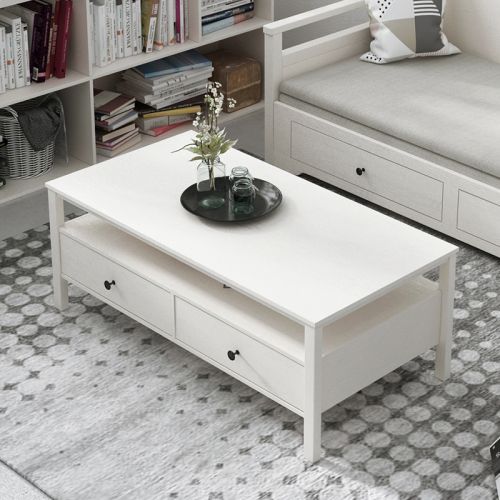 Floriana White 121cm Coffee Table with 2 Drawers