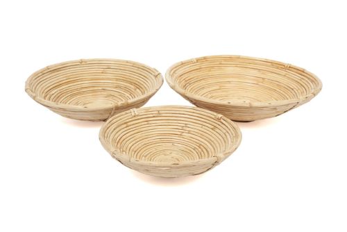 Set Of 3 Naini Handmade Round Decorative Cane Fruit Bowls