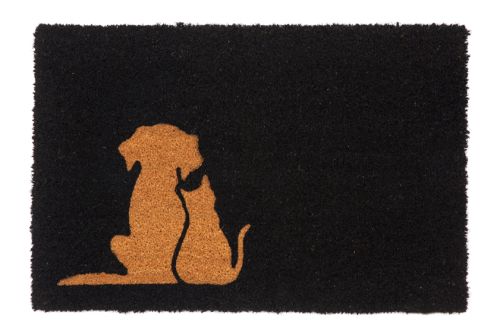 Buddies Black and Natural pvc backed coir doormat