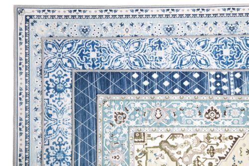 Mozaic Tiles Blue Designer Area Rug
