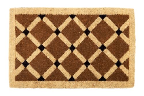 Mahi Diamond Geometrical Two Toned Thick Coir Doormat