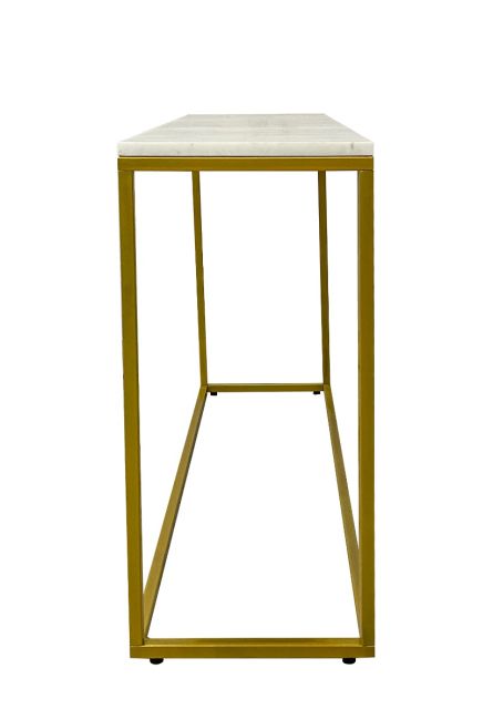 Agni Marble Top Gold Legs Console Table