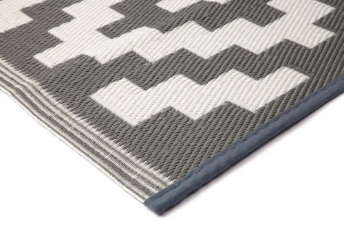 Aztec Grey And White Reversible Area Rug
