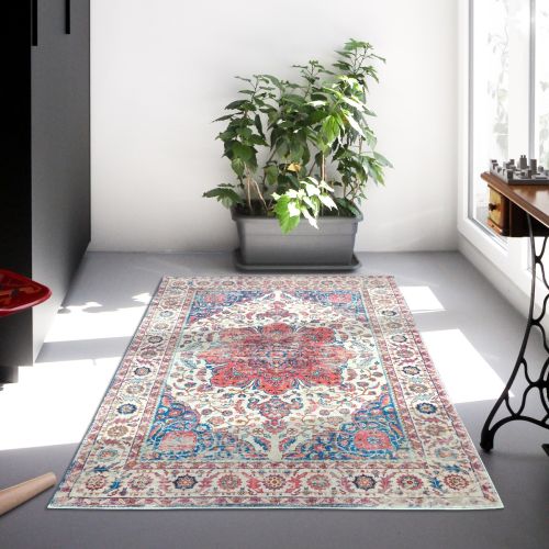 Babylon Multicolour Traditional Distressed Rug