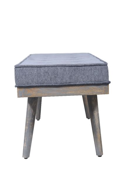 Capella Grey 2 Seater Upholstered Entryway Seating Cushioned Bench - 120 Cm
