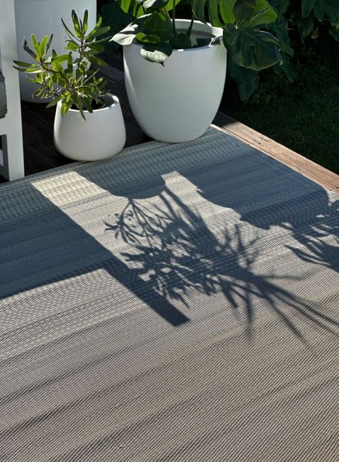 Big Sur Ash Modern Recycled Plastic Large Outdoor Rug