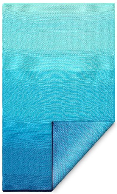 Big Sur Modern Blue Recycled Plastic Outdoor Area Rug