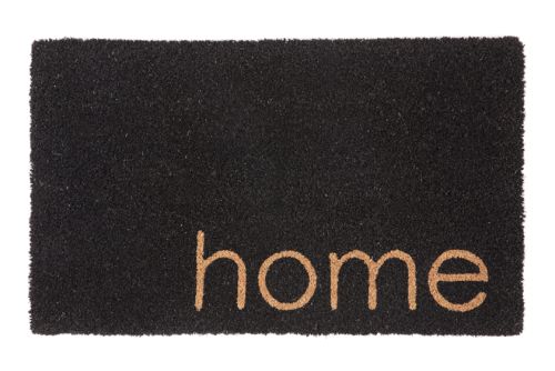 Black Home PVC Backed Coir Doormat