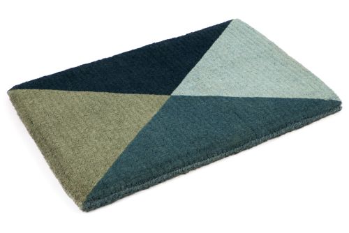 Blue Flag Geometrical Thick Coir Doormat