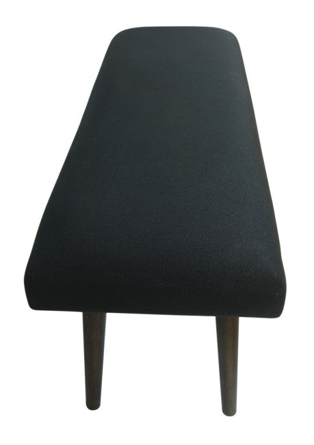 Celeste 2 Seater Charcoal Black Upholstered Bench Seat - 117cm