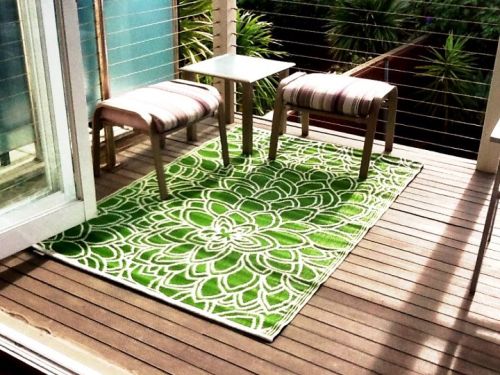 Eden Lime and White Floral Outdoor Area Rug