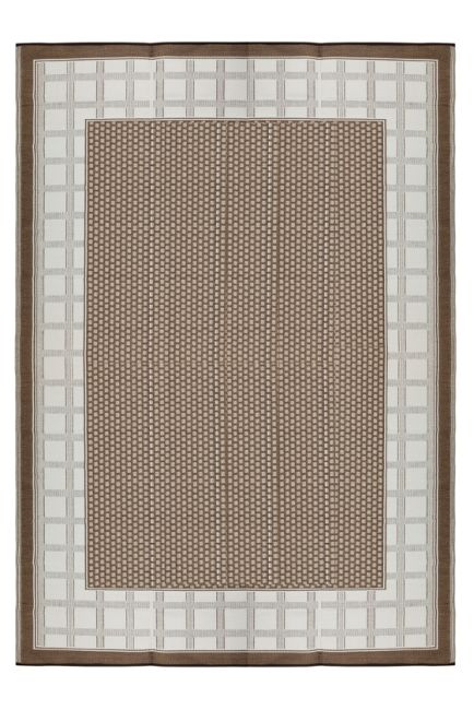 Europa Chestnut Brown and White Foldable Waterproof Large Camping Mat - 270x360 cm