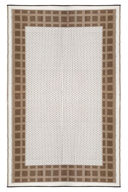Europa Chestnut Brown and White Foldable Waterproof Large Camping Mat - 270x360 cm
