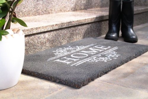 Home Dark Grey PVC Backed Coir Doormat