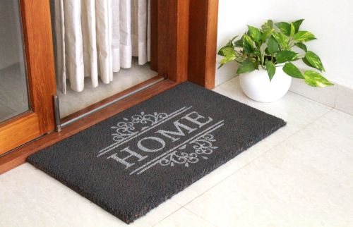Dark Grey PVC Backed Home Long Front Door mat