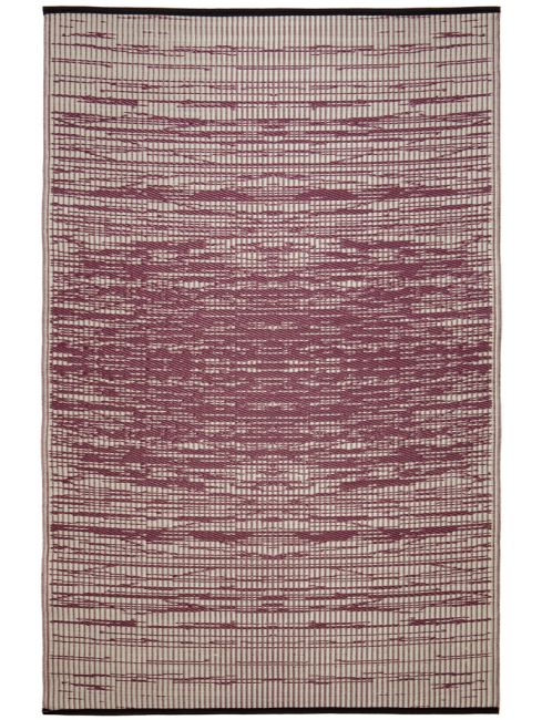 Brooklyn Wine and White Modern Recycled Plastic Reversible Outdoor Rug