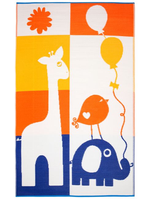 Little Portico's Giraffe and Elephant Kids Area Rug