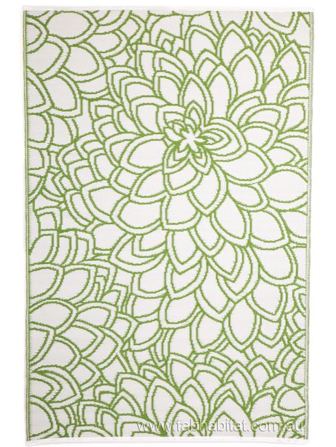 Eden Lime and White Floral Outdoor Area Rug