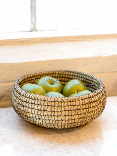 Set of 3 Kaisa Handmade Round Kaisa Grass Decorative Fruit Bowls