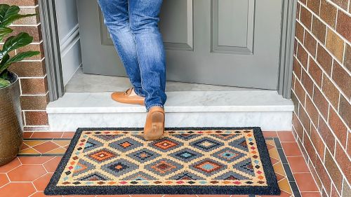 Kilim Multicolour PVC Backed Coir Doormat
