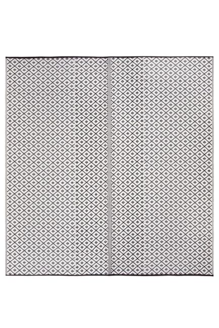Kimberley Black & White Rectangular Diamond Pattern Foldable Waterproof XL Camping Mat - 270x360 CM